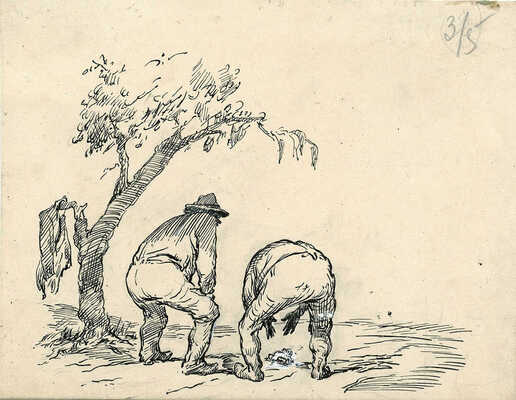 Дубинский Давид Александрович. Иллюстрация к рассказу М. Твена «Знаменитая скачущая лягушка из Калавераса»